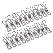 Wäscheklammern, 40er-Pack, 5 cm lange Mehrzweck-Drahtclips aus Edelstahl, praktische Haken für Zuhause und Büro