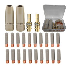 Conjunto de 24 Peças de Suporte de Bico de Gás para Tocha MIG de Proteção de Revestimento para Tocha de Soldagem MIG MAG 15AK de 1,2 mm