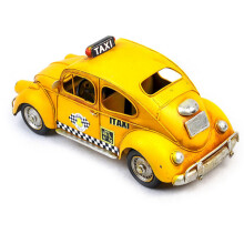 1Gele Vintage Taxi Model Auto Metalen Voor Collectie