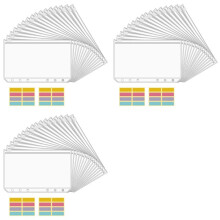 48PCS A6 Binder Pockets 6 Holes Budget Cash Envelopes Clear Zipper Folders for 6-Ring Budget Binder Notebook