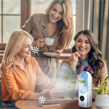 Ventilador de mesa multifuncional USB, silencioso, com temporizador e umidificador, ideal para casa, dormitório e escritório, branco.
