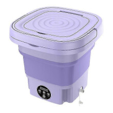 Opvouwbare draagbare wasmachine met centrifuge, 8 liter, 220V, mini-automatische wasmachine voor sokken en ondergoed, paars.