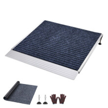Drempelrampe 915x915 mm Aluminium-Duoku-met Verstelbare Hoogte, Antislipoppervlak, voor Trappen, Looprekken, Wagens