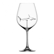 Copas de vino tinto con tiburón en el interior, cristal transparente para uso doméstico y en fiestas, elegante cristalería.
