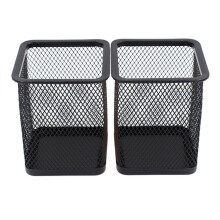 4St Zwarte Mesh Penhouder Rond Bureaubenodigdheden Organiser