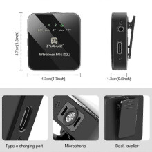 Micrófono de solapa inalámbrico para iPhone y iPad, receptor de 8 pines, micrófonos duales, color negro, audio nítido.