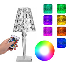 Kristall-Tischlampe Weiß LED Viele Farben RGB Fernbedienung Touch USB-C — kristalllampe, rgb tischlampe, touch lampe