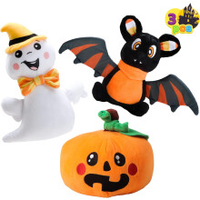 Plüschtiere Halloween Maskottchen Set 3-teilig Bunt — plüsch halloween, kürbis plüschtiere, geist spielzeug