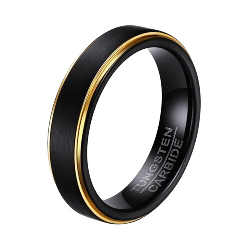 1Delicate Tungsten Ring Zwart Staal Sieraden 1