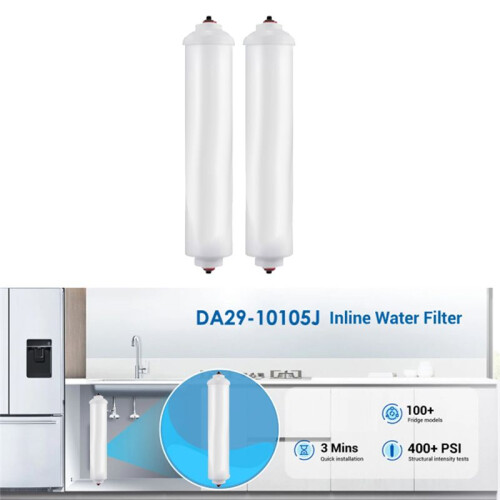 DA29-10105J Inline Water Filter Refrigerator Filter Element Coconut Shell Activated Carbon Rod Filter Element 2 Pcs 2