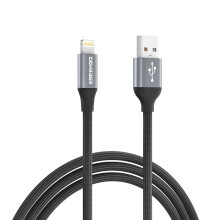 (2 m) USB-A to MFi-Certified Lightning Super-fast Charging Braided Data Cable, Black