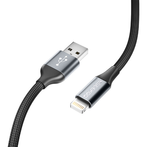 (1 m) USB-A to MFi-Certified Lightning Super-fast Charging Braided Data Cable, Black