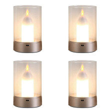 4X Luce di Candela USB Ricaricabile Senza Fiamma, Candela Elettrica A LED, Candele In Movimento, Decorazione per La Casa
