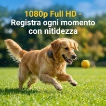 (MD38)Telecamera per Cani e Gatti WiFi con Visione in Tempo Reale – Videocamera Portatile Full HD 1080P con Grandangolo 120, Batt