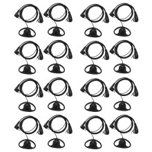 (16 Pack) 2Pin Advanced D Shape Clip-Ear Ptt Headset Earpiece Mic for 2 Way Radios Gp88S Gp300 Gp68 Gp2000