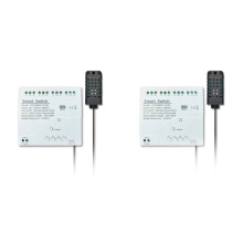 2X Tuya WiFi 4-Kanal-Relais mit Temperatur-Feuchtigkeitssensor, Passiver Trockenkontaktschalter RF433 für Alexa Alice (B)