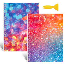 2-Teiliges Wiederverwendbares Stickerbuch, Sammelalbum, Stickeraufbewahrungs-Organizer-Buch mit 32+32 Leeren Trägerpapieren im A5-Format