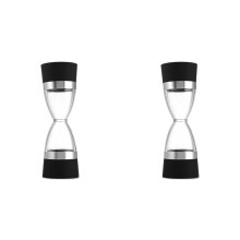 2X Molinillo de Pimienta Manual 2 en 1 Molinillo de Sal de Pimienta con Grosor Ajustable Reloj de  de Mar Molinillo de Doble Uso de Doble Cabezal