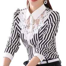 Ijlvolle Blouse Dames Met Zwart-Witte Strepen