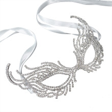 1Crystal Wedding Mask Met Handgemaakt Patroon En Kattengezicht Design
