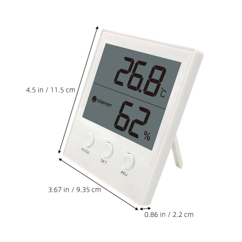 1Digitale Hygrometer Wit Met Nauwkeurige Temperatuurklok 1
