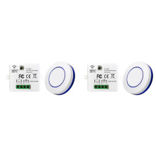 2X RF 433MHz Wireless Light 220V 110V 10A Relay Receiver Round Button Wall Panel Remote Control