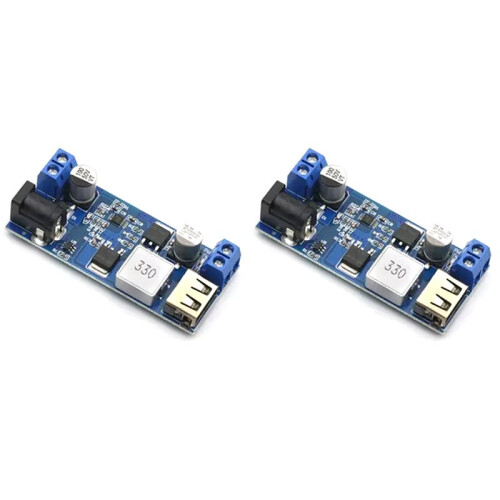 2X - 24V/12V to 5V 5A Step-Down Charging Module USB Buck Module Step-Down Power Supply Module for Phone