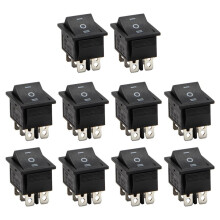 10X 6-Terminals 3 Position /OFF/ DPDT Boat Rocker  16A 250VAC 20A 125VAC