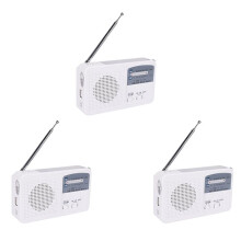 3X Emergency Radio with Solar and Hand Crank Self Powered, Battery USB Recharging FM/AM Radio