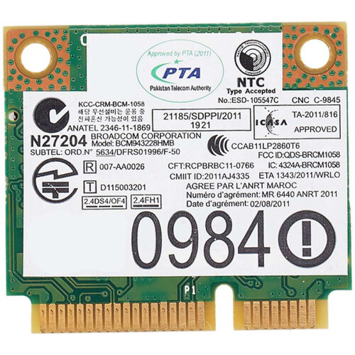 3X BCM943228HMB 04W3764 WIFI Wireless  4.0 Half  PCI-E Card for  E130 E135 E330 E335 E530 E535 E430 2