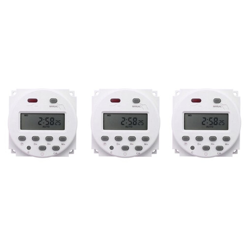 3X New LCD Digital Control Power Programmable Timer  12V 16A  Relay