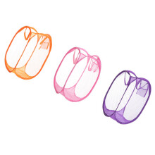 1Dirty Clothes Basket Met Handgrepen, Lichtgewicht Nylon, Kleurenmix