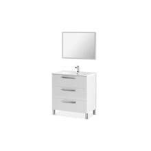 Mueble de baño blanco Athena 3 cajones + espejo