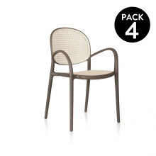 Pack 4 sillas de exterior Klux Arm
