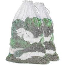 Sacchetti a rete per lavatrice, resistenti e in tessuto a maglia, 60 x 90 cm, confezione da 2