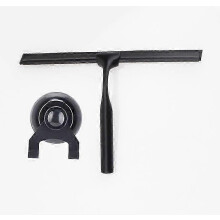 Tergivetro in acciaio inox con gancio a ventosa, ideale per pulire bagno, cucina, specchi e auto.
