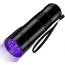 Torcia UV a luce nera con 12 LED da 395 nm, torcia ultravioletta per scorpioni, cani, gatti, rilevatori di urina di animali domestici,