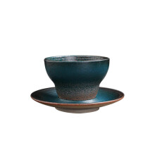 Tazza da espresso a forma di cono con base, elegante tazza da caffè in ceramica, stile vintage grezzo, finitura artigianale