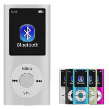 Lettore musicale digitale MP3/MP4 ultrasottile con memoria espandibile e design in stile britannico.