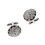 2St Zwarte Cufflinks Met Bloemenpatroon 8