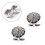 2St Zwarte Cufflinks Met Bloemenpatroon 4
