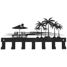 Decoratieve Zwarte Palm Sleutelhouder Wandmontage