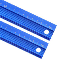 Blue Metal Office School Ruler Set 2 Pieces with Protective Handle 60 cm — aluminum ruler 60cm, ruler with handle