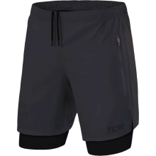 Shorts de sport pour homme d’entraînement compressifs 2-en-1 cyclistes gris S — short 2 en 1, vetement running