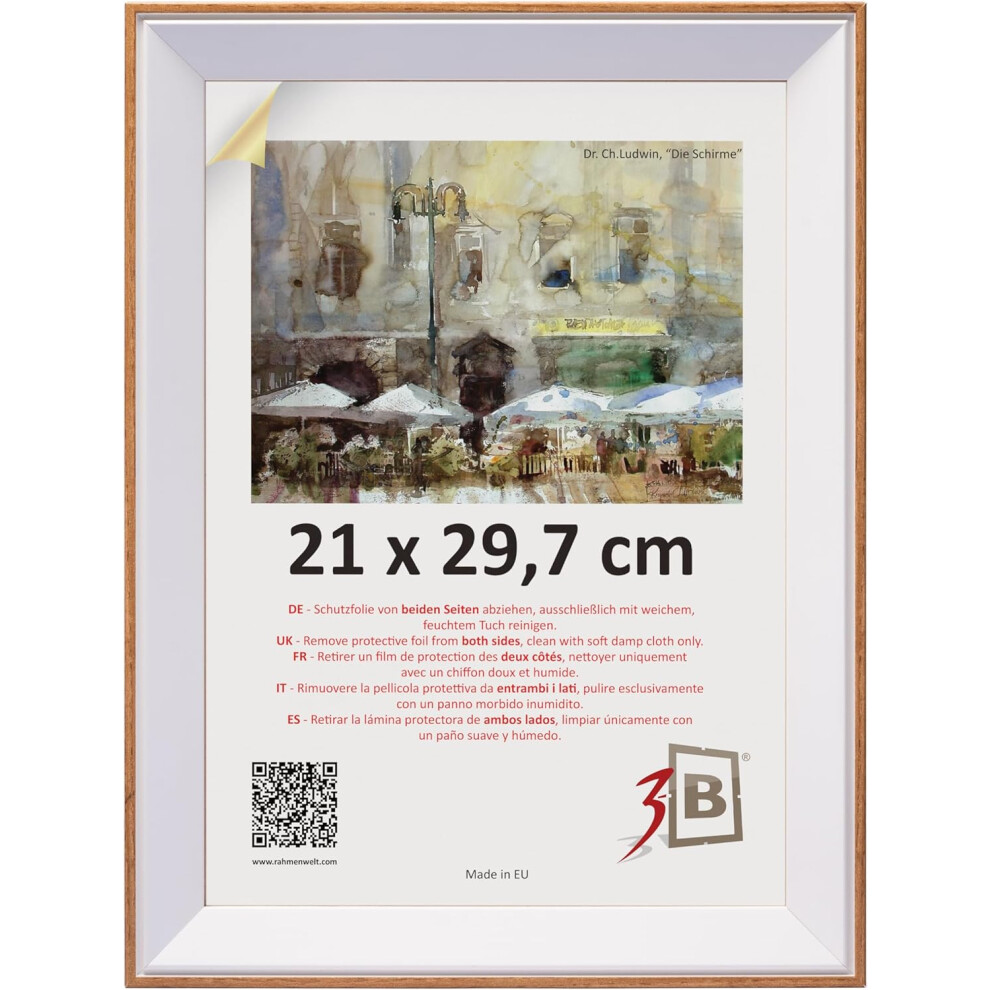 Wooden Photo Frame for A4 21x30 cm Elegant Hanging Light Brown — a4 photo frame, wooden frame, hanging frame