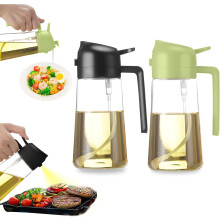 Spray à huile avec distributeur 2en1 Lot de 2 470 ml pour la cuisine — accessoires cuisine, bouteille vinaigre