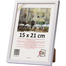 Cadre photo en bois A5 classique élégant blanc 15x21 cm — cadre photo, cadre bureau, décoration murale, cadre bois pin