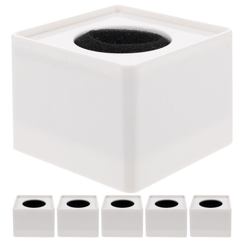 6St Microfoon Logo Cube Wit Met Stevig Kunststof Mic Accessory