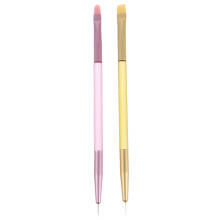 4St Kleurrijke Dubbele Nagelborstels Voor French Tip En Builder Gel