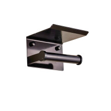 1Bathroom Accessories Zwart Aluminium Papierhouder Met Mobiel Rek